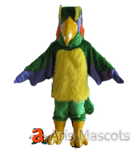Mascot Eagle Fur Costume Adult Suit Green and Yellow-Eagle Fancy Dress