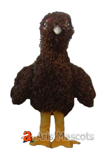 Big Brown Ostrich Mascot Costume-Feather Adult Big Bird Ostrich Fancy Dress