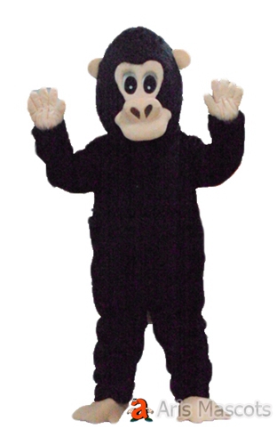 Adult Full Body Faux Fur Chimpanzee Mascot Costume for Events-Cosplay Gorilla Fancy Dress