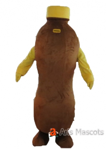 Brown and Yellow Bottle Mascot Costume for Advertising-Customize Mascots Production for Marketing