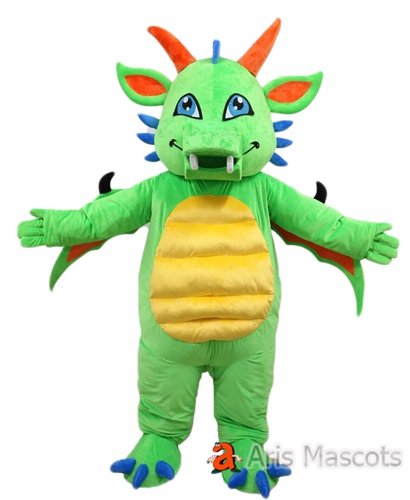 Lovely Green Dragon Mascot Costume Full Body Plush Suit Adult Size Fancy Dress Animal Mascots Carnival Costumes