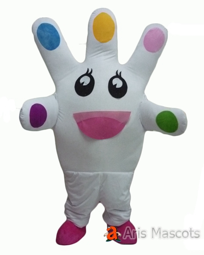 Hands Shape Mascot with Big Smile-Cosplay Hands Plush Full Body Suit