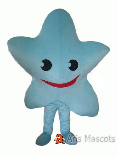 Full body Mascot Blue Star Adult Costume for Carnival Events , Cute and Smile Star Cosplay Dress