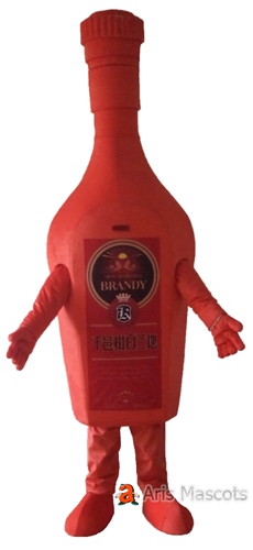 Red Bottle of Wine Costume Adult Full Mascot for Brands Advertising-Custom Mascot Costumes Production