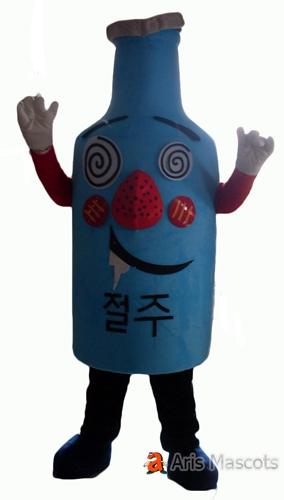 Mascot bottle of wine, liquor giant mascot costume adult fancy dress for marketing