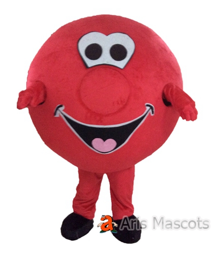 Mascot Giant Red Ball Costume Full Adult Outfit, Ball of Clown Fancy Dress for Carnivals