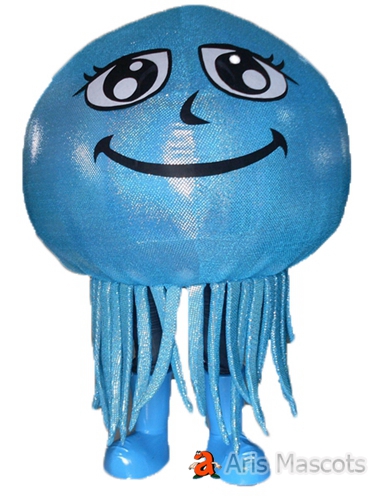 Giant Blue Jellyfish Mascot Costume For Events, Adult Jellyfish Cosplay Dress