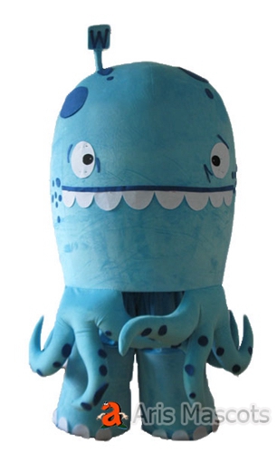 Giant Blue Octopus Mascot Costume Full Body Adult SUit, Scary and Big