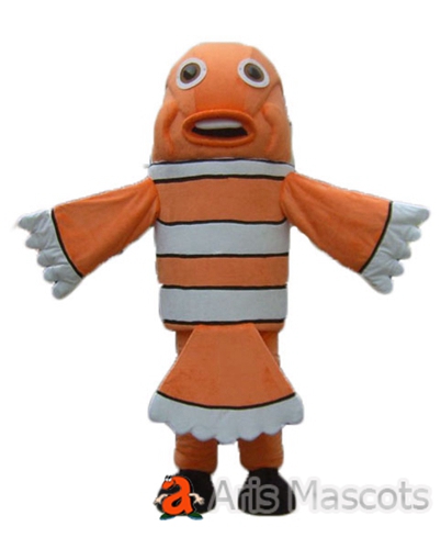 Clownfish Nemo Mascot Costume for Adults, Sea Animal Fish Fancy Dress
