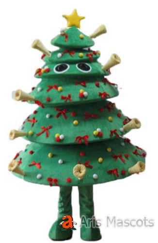Giant Christmas Tree Mascot Costume For Events, Full Cosplay Suit Xmas Tree