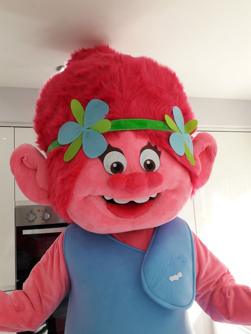 Plush Fursuit Poppy Trolls Costume Adult Size Full Body Fancy Dress ...