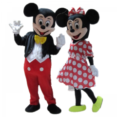 Adult Size Couple of Mickey and Minnie Mouse Costume for Events Full Body Mickey & Minnie Fancy Dress