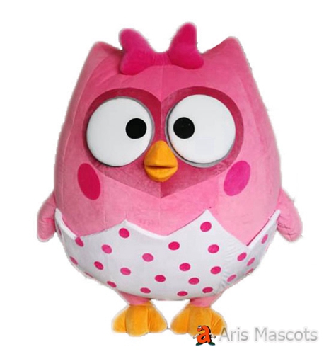 Giant Inflatable Pink Baby Girl Owl Mascot Costume for Entertainment Adult Wearable Blow Up Furry Suit