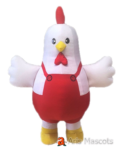 2.2m Inflatable Chicken Costume Adult Size Full Body Fancy Dress Lovely Hen Blow up Suit Mascot Outfits for Carnivals