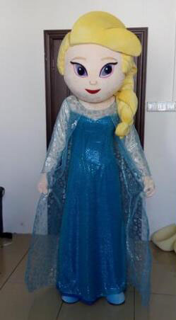 Adult Fancy Frozen Princess Elsa Mascot Costume Full Body Fancy Dress Disney Cartoon Character Mascot Outfits for Sale