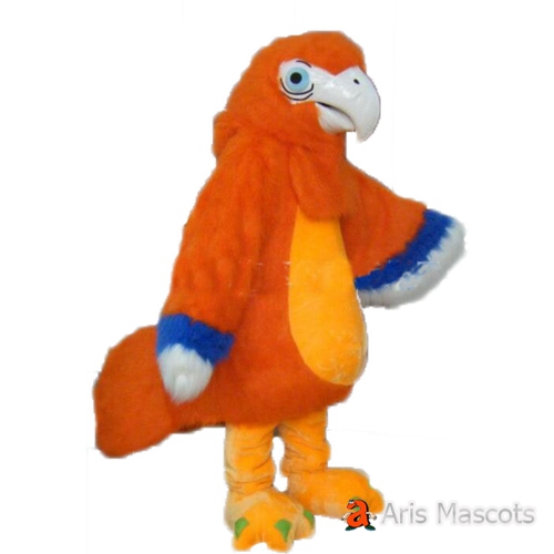Mascot Parrot Costume for Brands Full Body Adult Size Suit Long Plush Hair Fursuit Bird Mascots for School