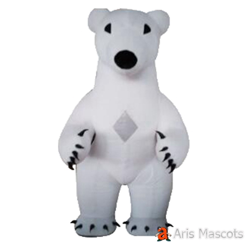 2.6m 8ft Giant Inflatable Polar Bear Cosume Adult Size Blow up Suit Full Body Fancy Dress