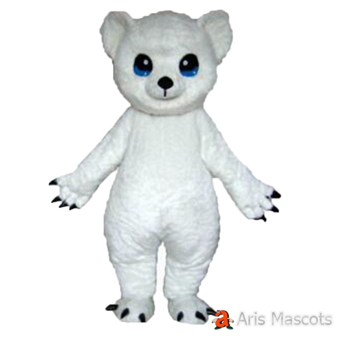 Big Eyes White Bear Mascot Costume Adult Size Full Body Outfit-Custom Animal Mascots