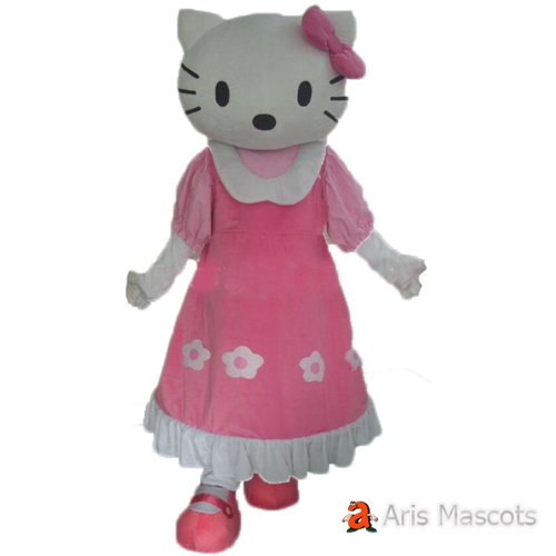 Cute Hello Kitty Birthday Outfit Adult Size Full Body Mascot Costume Cartoon Characters Fancy Dress for Entertainments