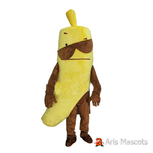 Cool Banana Mascot Costume Full Body Fruits Cosplay Fancy Dress Carnival Costumes for Parades and Events