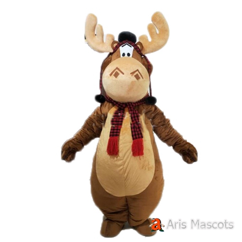 Custom Mascot Suit Moose Costume Adult Full Body Fancy Dress for Christmas Entertainments, Mascota Reindeer