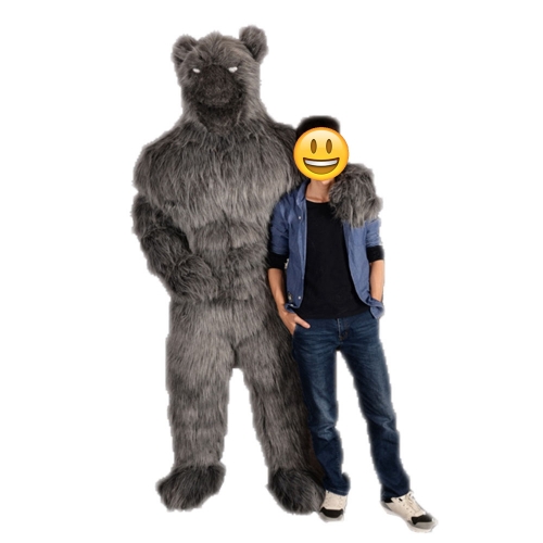 2m /6ft Plush Fur Suit Inflatable Gorilla Costume Full Body Mascot Costume Chimpanzee Cosplay Blow up Fancy Dress Halloween Outfit