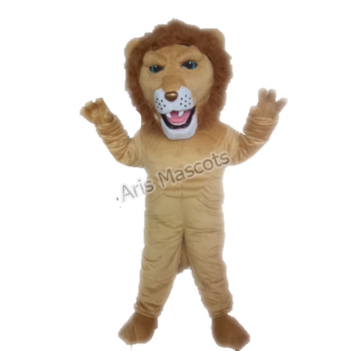 Adults Lion Costume with Big Head, Disguise Lion Mascot Full Body Plush Suit