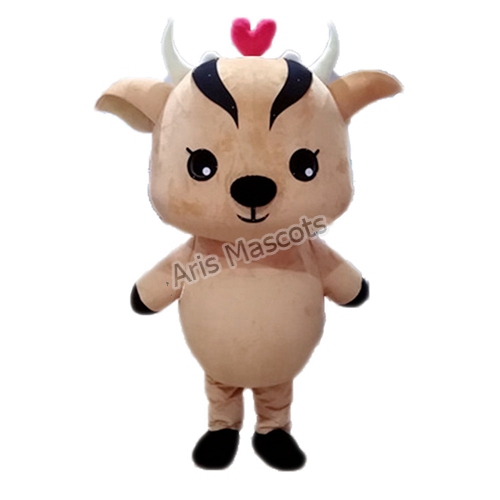 Big Head Cow Costume Full Mascot Suit, Stuffed Body Cow Dress