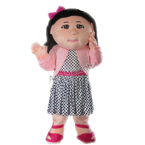 Big Head Girl Costume Adult Mascot Suit-Deguise Girl Dress