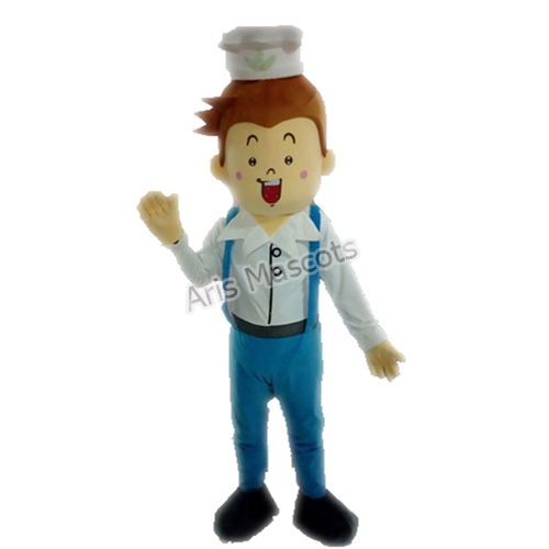Free Shipping Chef Boy Mascot Costume Adult Cosplay Fancy Dress