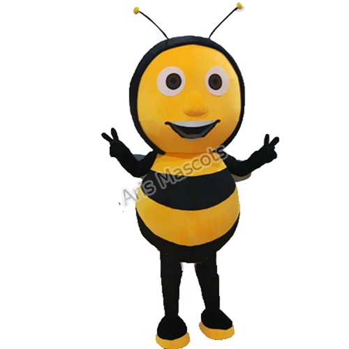 Lovely Big Head Bee Costume Adult Full Body Plush Mascot for Events