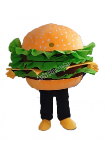 Adult Size Hamburger Mascot Costume Hamburger  Cosplay Dress Food Mascots for Sale Custom Professional Mascot Design Advertising Mascots