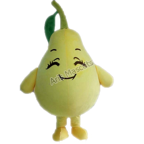 Adult Yellow Pear Cosplay Dress Smiling Pear Mascot Costume for Entertainments