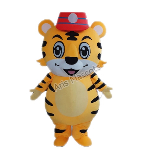 Plush Tiger Full Body Mascot Suit for Events, Custom Made Mascots Tiger Adult Costume