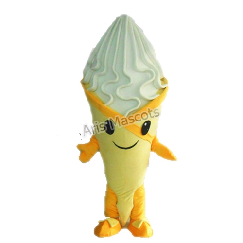 Funny Yellow and White Ice Cream Mascot Costume Professional and High Quality Food Mascots Icecream Dress for Brands