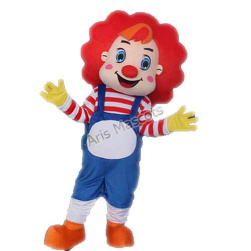 Funny Clown Mascot Costume with Red Hair Holiday Mascots