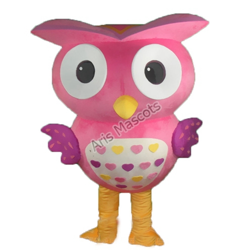 High Quality Professional Pink Owl Mascot Costume for Brands Custom Made School Mascots