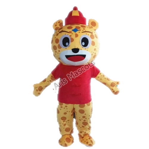 Mascot Leopard Costume for Brands-Cosplay Leopard Adult Full Plush Suit for Sports Team