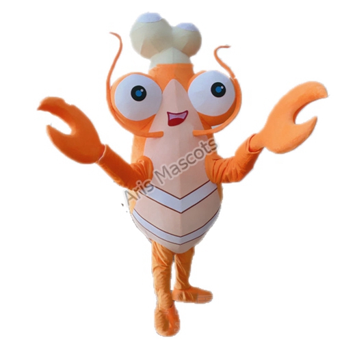 Crab Mascot Costume with Chef Hat for Restaurant Marketing Professional Costumes Mascots