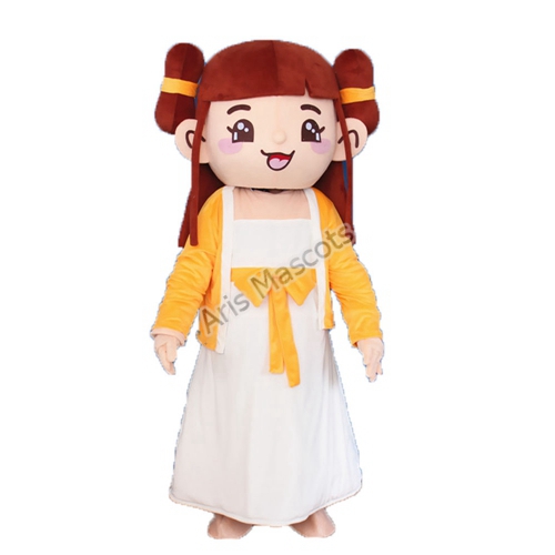 Girl Mascot Costume with Chinese Traditional Suit