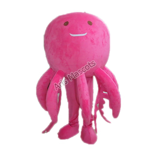 Pink Octopus Mascot Costume Adult Full Body Plush Fur Suit