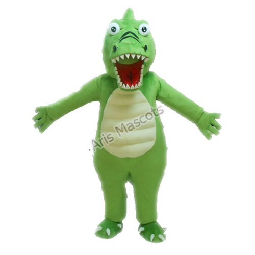 Green Dinosaur Mascot Costume with Sharp Teeth Animal Mascots Production Deguisement Mascotte
