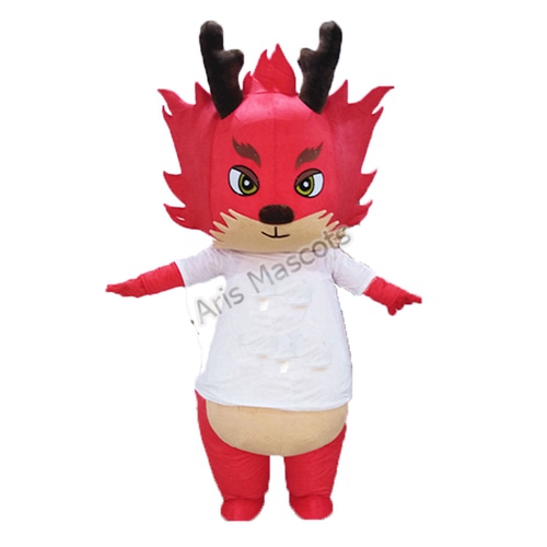 Lovely Dragon Mascot Costume with Shirt-Funny Quality Mascots Design for School