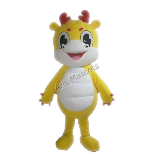 High Quality Dragon Mascot Costume Full Plush Fur Suit Carnival Dress Up