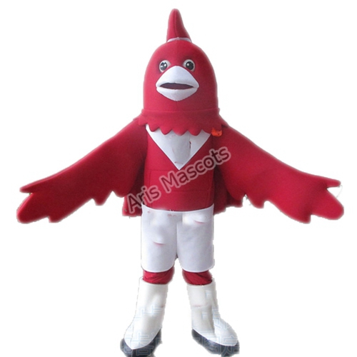 Red Rooster Mascot Costume Fur Plush Suit for Sports Team Full Body Fancy Dress Mascotte Rooster