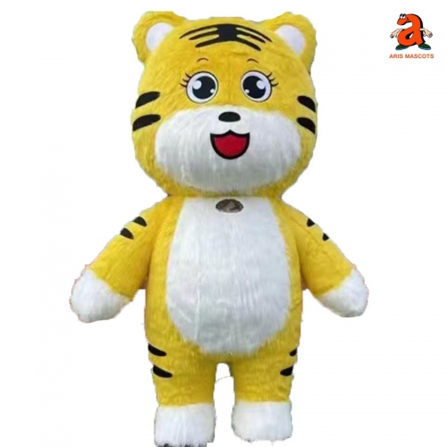 2m/2.6m (6ft/8ft) Adult Full Plush Mascot Tiger Inflatable Suit Carnival Fancy Dress Blow Up Costume for Marketing