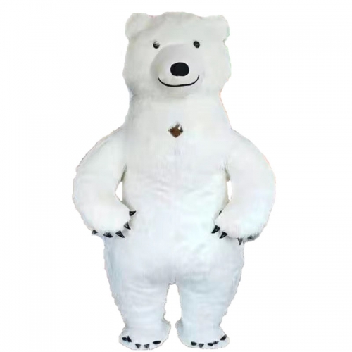 2m/2.6m (6ft/8ft) Full Body Plush Furry Suit Panda and Polar Bear Adult Inflatable Costume for Events and Marketing