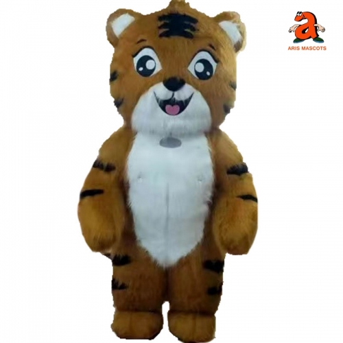 2m/2.6m (6ft/8ft) Adult Full Plush Mascot Tiger Inflatable Suit Carnival Fancy Dress Blow Up Costume for Marketing