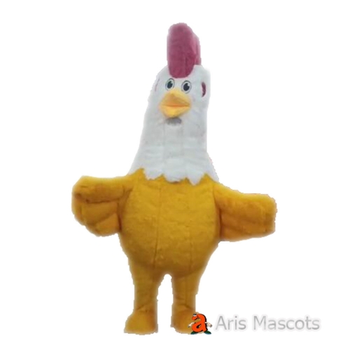 2m/2.6m Inflatable Furry Chicken Costume Adult Walking Blow Up Rooster Mascot Suit for Entertainment