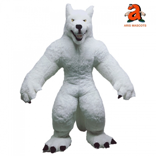 3m Huge Inflatable Polar Wolf Costume Adult Walking Mascot Halloween Blow Up Cosplay Dress Infated Animal Suit